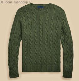 Men's Sweaters High Quality Winter men's woolen polo sweater knit sweater men's twist thick fashion solid color sweater Z230819