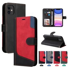 Rope Magnetic Folio Patchwork Vogue Phone Case for iPhone 15 14 13 12 Pro Max Samsung Galaxy S22 S23 Ultra S23FE A14 5G Slim 3 Card Slots Leather Wallet Kickstand Shell