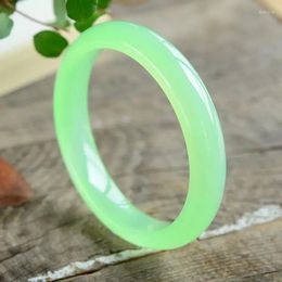 Bangle Certified Burma Jade Bangles Women Fine Jewelry Light Green Jadeite Myanmar Jades Stone Bracelet For Girlfriend Mom Gifts