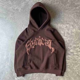 Men's Hoodies Sweatshirts New American Letter Personalized Printed Hoodie Y2K Sweater Men's and Women's Ins Style Couple Harajuku Loose Pullover Sweater J230818