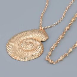 Pendant Necklaces Gold Colour 2-layer Conch Necklace For Women Egirls Y2k Neck Jewellery Dropship