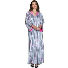 Ethnic Clothing Eid Jalabiya Long Dress Diamond Muslim Abaya Party For Women Arab Caftan Abayas Sleeve Robe Woman Ramadan Vestidos