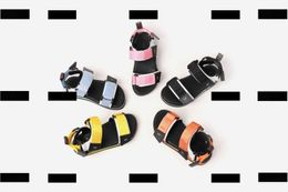 Kids Sandals Girl Slippers Child Shoes Fashion Canvas buckle design Summer Box Packaging Children's Size 26-35