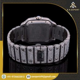 Other Watches 100% Excellent Quality Water Ristant Ice Crushed Antique Dign Natural Moisannite Real Diamond Men's Watch