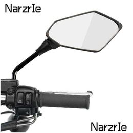 Motorcycle Mirrors 2Pcs/Pair Scooter Motocross Rearview S Electrombile Back Side Convex Mirror 8/10Mm Carbon Fiber 1214 Drop Deliver Dhrx1