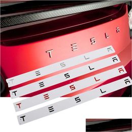 Other Exterior Accessories 4 Colours For Tesla 3 Y S X Car Back Trunk Replacement Letters Sticker Replace English Alphabet Emblem Sti Dhyvw