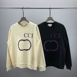 2023 Autumn/Winter New Pure Cotton Letter Printing Sweatshirt Unisex Fashion Trend Round Neck Plate Style W08-1