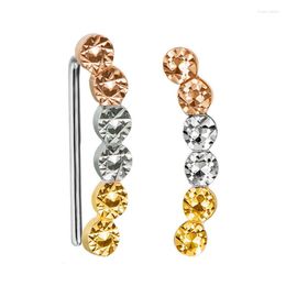 Stud Earrings Arrival 18K Multi-tone Gold Women Flower AU750