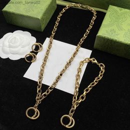 Pendant Necklaces Fashion Designer Letter Necklace For Couple Retro Hip Hop Lovers Gift Personality Silver Plated Chain Necklace Jewelry Z230819