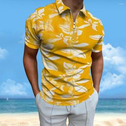 Men's Polos Summer Casual Polo Shirt Fashion Holiday Beach Coconut Tree Print Hawaiian Sports Breathable Comfortable Luxury Shir