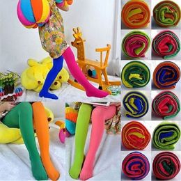Kids Socks 3 9 Years Girls Candy Colour Tights Baby Cute Velvet Pantyhose Contrast Combination Girl Spring Warm Dance Stockings 230818
