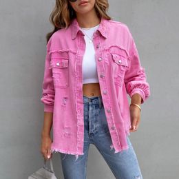 Womens Jackets Fashion In for Women Denim Jacket Vintage Jean Coats Casual Long Sleeve Top Oversize Clothes Streetwear 230818
