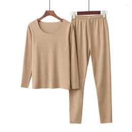 Women's Sleepwear Thickening Inner Underwear Set U-neck Long Pants Women Pyjamas Wear Ladies Autumn Clothes2023 Winter Plus Velvet Thermal