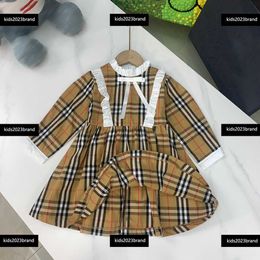 Girl Clothing Kids Skirt Baby Dress Child Summer Breathable plaid pattern bow tie design Elegant New SIZE 100-150 CM Feb14