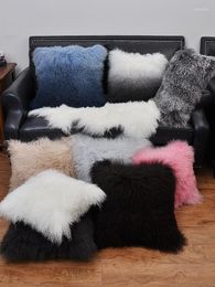 Pillow Nordic Ins 30X50cm Tibet Sheep Fur Throw Cover Living Room Bedroom Sofa Luxury Skin Seat Back