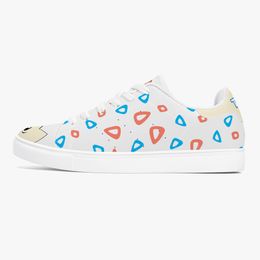 Definitely prevent men's shoes men's low top versatile flat shoe men's board shoes casual shoes White shoe body paired with cute anime style graphics
