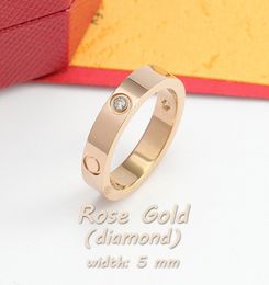 Luxury Love Ring for Woman Classic Lover rings For Love Wedding Diamond Rings 18K Gold Silver Rose Never Fade Car