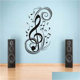 Wall Stickers Musical Note Home Decor Music Waterproof Removable Decals Kids Room Decoration Yy29 Drop Delivery Garden Dhjwf