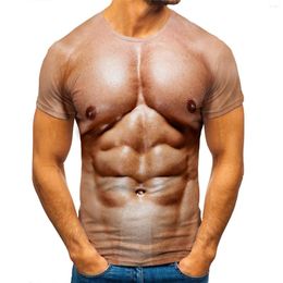 Magliette maschili da uomo cool 3d arte muscolare stampata maglietta per personalità di personalità