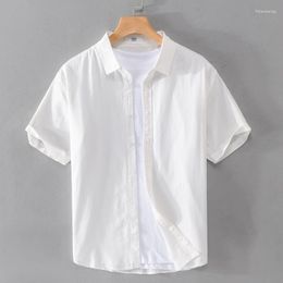 Men's Casual Shirts 2023 Fashion Summer Short Sleeved Oxford Textile Shirt Comfortable Youth Thin Pure Cotton Simple Top For Men