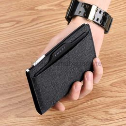 Wallets Men's Small Wallet Mini Ultrathin Compact Wallet Handmade Wallet Canvas Card Holder Short Design Ppurse Ultrathin Zipper Walletstylishhandbagsstore