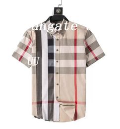 button up shirt Luxurys Desingers Mens Dress Shirts Dress Business Casual Shirt Sleeve Stripe slim masculine social fashion plaid M-3XL#02 747467767