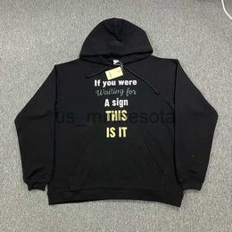 Men's Hoodies Sweatshirts Autumn Winter Vetements Sweatshirts Men Woman Casual Loose VTM Letter Printing Keep Warm Black White Cotton Hooded Hoodies J230818