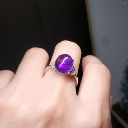 Cluster Rings 1pcs/lot Natural Amethyst Ring Female Crystal Noble Purple Charm Gem Multiple Styles Jewellery Amulet Grace Taki Woman's Gift