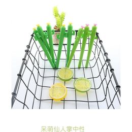 Ballpoint Pens Wholesale 1Pcs Cute Creative Kawaii Cactus Gel Pen Succent Plants Stationery Kids Gift Sc Jlltud Drop Delivery Office Otgrj