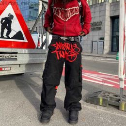 Men's Pants Street Pop Hot Hip Hop Goods Pants Men's Y2K Gothic New Vintage Casual Pants Couple Loose Straight Wide Leg Unisex Z230819