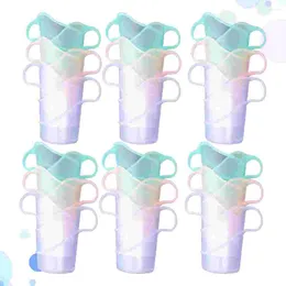 Disposable Cups Straws 24Pcs Paper Cup Holder Heat- Resistant Non- Dispenser Iced Coffee Beverage Sleeves Stand Cover Hands