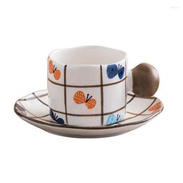 Mugs Ceramic Coffee Mug Cup And Disc Set Ins High Color Girls' Net Red Water Design Sense Niche Breakfast Bottle