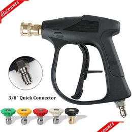 Water Gun Snow Foam Lance High Pressure Washer Car Washing 3/8 Quick Connector With 5 Nozzles For Wash Cleaning Tools Drop Deliver Dh7Ev