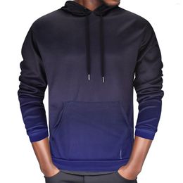 Men's Hoodies Gradient Short Sleeved Thick Hooded Sweatshirts For Men Autumn And Winter Leisure Sports Long Hoodie Fashion Tunic