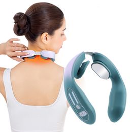 Other Massage Items TENS Low Frequency Neck massager Electric Pulse Cervical Muscle Massage Health Care Heating Pain Relief Neck Tensioner Releaser 230818