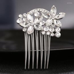 Headpieces High Quality Bridal Wedding Flower Hair Accessories Crystal Rhinestone Comb