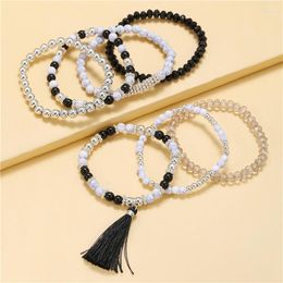 Strand 2023 Bohemia Rice Beads Bracelet Set For Women Girl Summer Handmade Beaded Elastic Bangle Female Boho Ethnic Jewelry Party Gifts