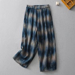 Women's Pants 2023 Arrival Tie Dye Print Thin Light High Waist Vintage Cool Summer Straight Leg Fashion Women Casual Wide