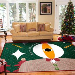 Carpets Merry Christmas Rug Soft Flannel 3D Printed Rugs Parlour Mat Area Anti-slip Large Carpet Living Room Decor D-006