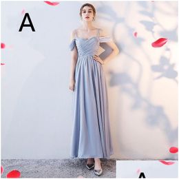 Urban Sexy Dresses Chiffon Powder Sier Grey Cloth Dress Elegant Wedding Party Top Y200109 Drop Delivery Apparel Womens Clothing Dhohv