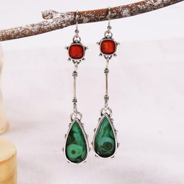 Dangle Earrings Red Green Colour Drip Oil Resin Drop Trendy Metal Handmade Retro For Women Jewellery 2023