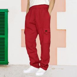 Men's Pants Men Wide Leg Trousers Versatile Cargo Stylish With Elastic Waistband Drawstring For Casual