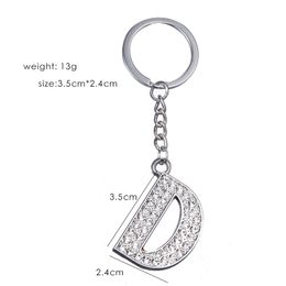 Key Rings Zrm Fashion Charm 26 English Letters Az Alphabet Keychains Car Bag Crystal Rhinestones Alloy Name Jewelry Chains Drop Delive Smtbq