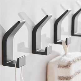 Bath Accessory Set Double Hook Black White Towel For Bathroom Clothes Bedroom Robe Coat Livingroom Kitchen Accessories