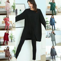 Women's Sleepwear Woman Pyjamas Plus Size Ladies Autumn And Winter 2 Piece Suit Home Clothes Long-sleeved Set Maternity