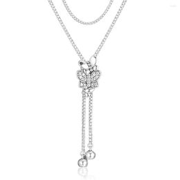 Chains CKK Necklace Dancing Butterflies Kolye Choker Women Jewellery Collares 925 Sterling Silver Chain Colar Bijoux Femme Collier