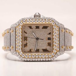 Carier Belt BP-Factory Mens Bling Mechanical Iced Out Bezel Sier Tter Pass Vs Chrono Custom Big Face with Box Moissanite Diamond Watch