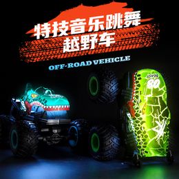 Diecast Model 1 20 Remote Control Car Stunt Music Light Dancing Upright Boys Girls Painted Duck Toy 230818