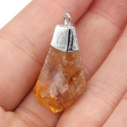 Pendant Necklaces Natural Semiprecious Stone Yellow Crystal Irregular Shaped For Jewellery Making DIY Necklace Earring Accessories Gift