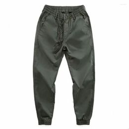 Men's Pants Zipper Button Lounge Versatile Casual Sport With Elastic Waistband Drawstring Zipper/button For Spring